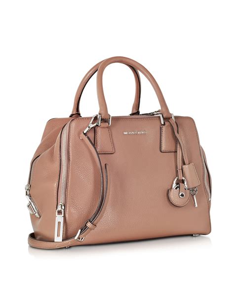 michael kors pebble leather satchel|michael kors leather satchel large.